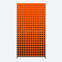 Aperturee - Aperturee Orange and Black Diamond Gradient Rectangle Backdrop Modern Geometric Pattern Party Cover