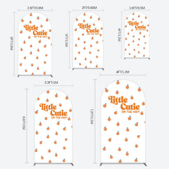 Aperturee - Aperturee Orange Little Cutie Baby Shower Arch Backdrop