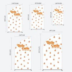 Aperturee - Aperturee Orange Little Cutie Baby Shower Half Moon Arch Backdrop