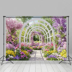 Aperturee - Aperturee Ourdoor Floral Arched Door Sweet Wedding Backdrop