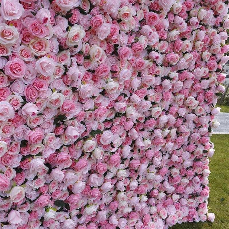 Aperturee - Aperturee Outdoor Artificial Pink Flowers For Wall Decoration