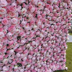 Aperturee - Aperturee Outdoor Artificial Pink Flowers For Wall Decoration