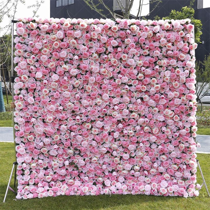Aperturee - Aperturee Outdoor Artificial Pink Flowers For Wall Decoration