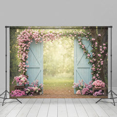 Aperturee - Aperturee Outdoor Floral Arched Door Bokeh Spring Backdrops