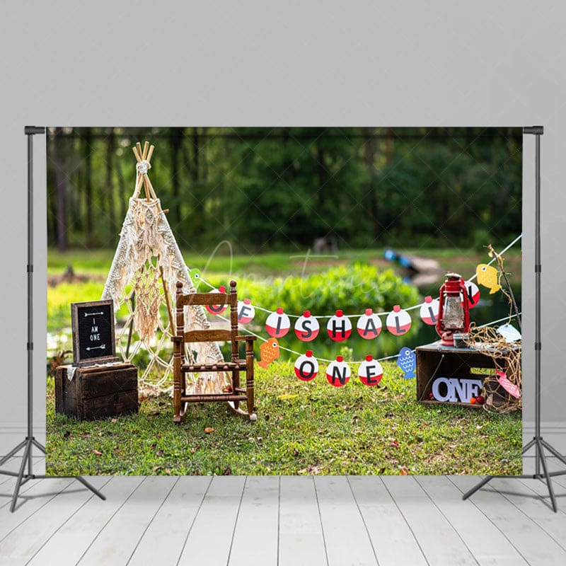 Aperturee - Aperturee Outdoor Fresh Decor Birthday Cake Smash Backdrop