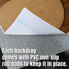 Aperturee - Aperturee Oval Taupe Wooden Fabric Floor Backdrop For Photo