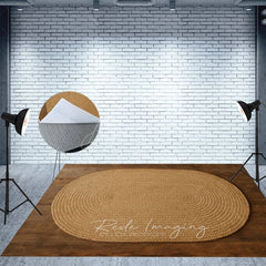 Aperturee - Aperturee Oval Taupe Wooden Fabric Floor Backdrop For Photo