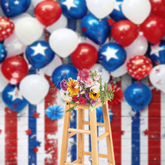 Aperturee - Aperturee Painting Blue White Red Stripes July 4th Backdrop