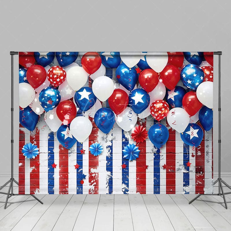 Aperturee - Aperturee Painting Blue White Red Stripes July 4th Backdrop