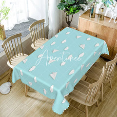 Aperturee - Aperturee Paper Airplanes Light Blue Sky Baby Shower Tablecloth