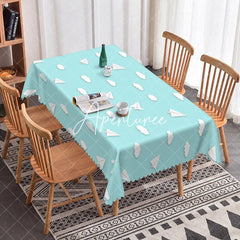Aperturee - Aperturee Paper Airplanes Light Blue Sky Baby Shower Tablecloth