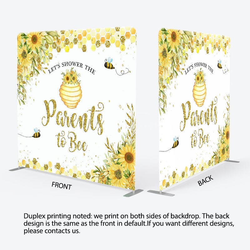 Aperturee - Aperturee Parents To Bee Baby Shower Square Tension Backdrop