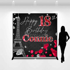 Aperturee - Aperturee Paris Tower Diamond Floral Custom Birthday Backdrop