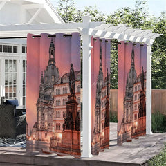 Aperturee - Aperturee Parisian Night Waterproof Printed Outdoor Curtains
