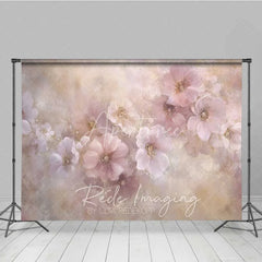Aperturee - Aperturee Pastel Pink Floral Fine Art Photography Backdrop Soft Painted Flowers Texture Background Spring Garden Photo Prop