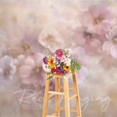Aperturee - Aperturee Pastel Pink Floral Fine Art Photography Backdrop Soft Painted Flowers Texture Background Spring Garden Photo Prop