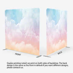 Aperturee - Aperturee Pastel Rainbow Cloud Tension Fabric Backdrop Dreamy Sky Cotton Candy Background Unicorn Party Decoration