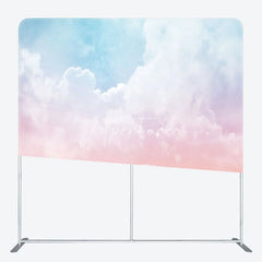 Aperturee - Aperturee Pastel Rainbow Cloud Tension Fabric Backdrop Dreamy Sky Cotton Candy Background Unicorn Party Decoration