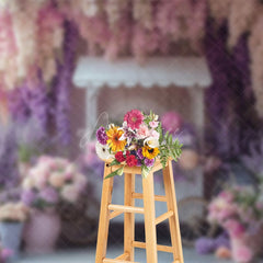 Aperturee - Aperturee Pastel Violet Floral Sweet Spring Wedding Backdrop