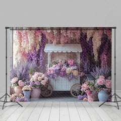 Aperturee - Aperturee Pastel Violet Floral Sweet Spring Wedding Backdrop