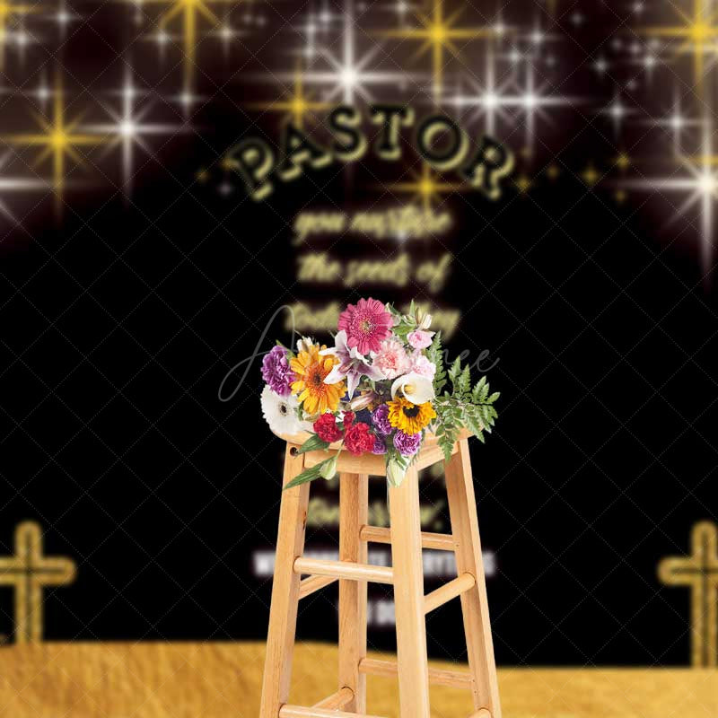 Aperturee Aperturee Pastor Appreciation Day Backdrop Black and Gold Thank You Banner We Appreciate Everything You Do Church Photo Prop