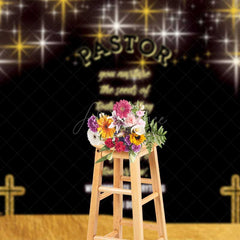 Aperturee Aperturee Pastor Appreciation Day Backdrop Black and Gold Thank You Banner We Appreciate Everything You Do Church Photo Prop