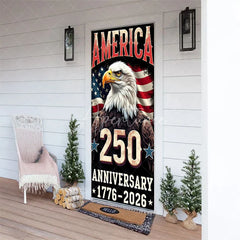 Aperturee - Aperturee Patriotic Eagle and Flag 250th Anniversary Door Cover Independence Day Celebration Decor