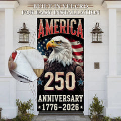 Aperturee - Aperturee Patriotic Eagle and Flag 250th Anniversary Door Cover Independence Day Celebration Decor