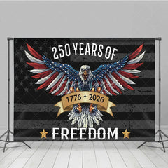 Aperturee - Aperturee Patriotic Eagle with American Flag Holiday Backdrop 250 Years of Freedom Celebration Party Decor