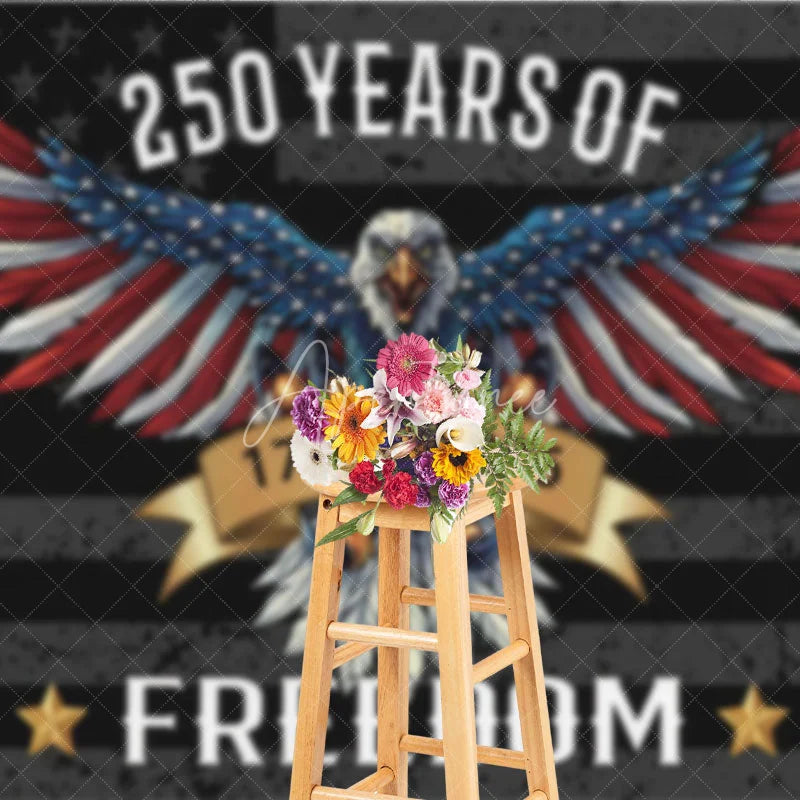 Aperturee - Aperturee Patriotic Eagle with American Flag Holiday Backdrop 250 Years of Freedom Celebration Party Decor