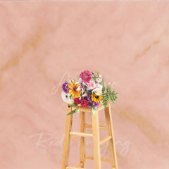 Aperturee - Aperturee Peachy Pink and Gold Vein Marble Texture Photography Backdrop Elegant Abstract Blush Photo Background