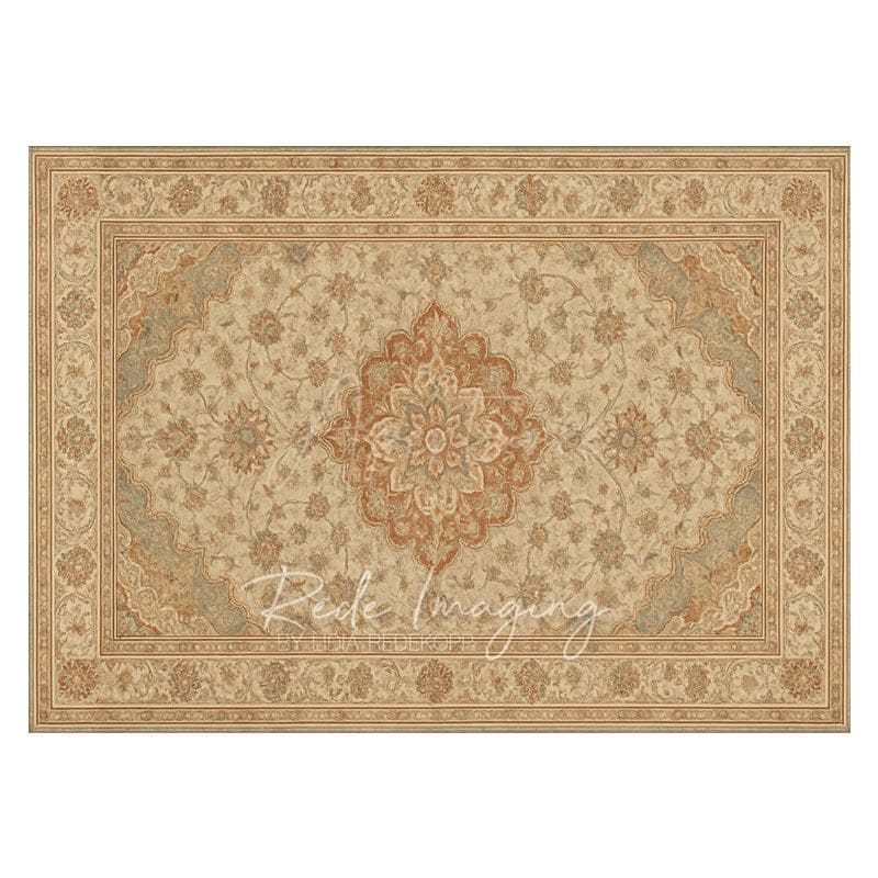 Aperturee - Aperturee Persia Floral Carpets Rubber Floor Mat For Photo