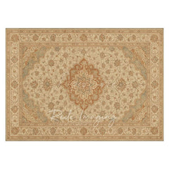 Aperturee - Aperturee Persia Floral Carpets Rubber Floor Mat For Photo