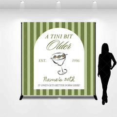Aperturee - Aperturee Personalized A Tini Bit Older 30th Birthday Backdrop Custom Name Martini Theme Party Banner