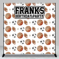 Aperturee - Aperturee Personalized All Star Sports Birthday Backdrop Basketball Soccer and Football Custom Name Party for Boy