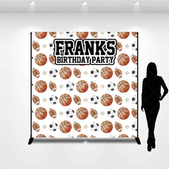 Aperturee - Aperturee Personalized All Star Sports Birthday Backdrop Basketball Soccer and Football Custom Name Party for Boy