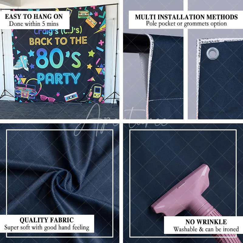 Aperturee - Aperturee Personalized Baseball Birthday Party Custom Backdrop Red White and Blue Sports Theme Decor for Kids Celebration