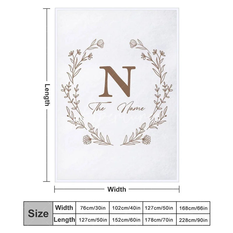 Aperturee - Aperturee Personalized Christmas Holly Blanket with Custom Name Festive Holiday Botanical Print Red Xmas Gift for Family