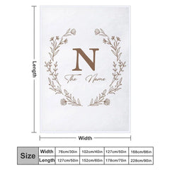 Aperturee - Aperturee Personalized Christmas Holly Blanket with Custom Name Festive Holiday Botanical Print Red Xmas Gift for Family