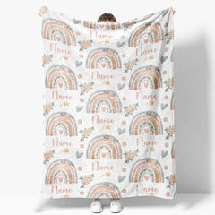 Aperturee - Aperturee Personalized Gingerbread Man Christmas Blanket with Custom Name Fun Holiday Cookie Print Red Xmas Gift for Kids