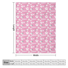 Aperturee - Aperturee Personalized Name Blanket for Girl Custom Baby Blanket with Daisy Pink Floral Nursery Decor Swaddle