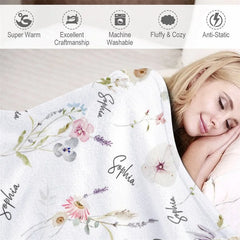 Aperturee - Aperturee Personalized Santa Claus Christmas Blanket with Custom Name Cute Father Christmas Fun Red Holiday Xmas Gift