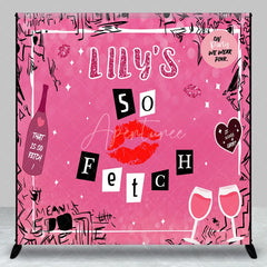 Aperturee - Aperturee Personalized So Fetch Pink Y2K Birthday Backdrop Custom Name Mean Girls Theme Party Banner