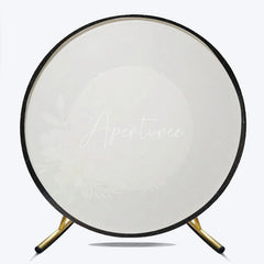 Aperturee - Aperturee Personalized Vinyl Record Round Backdrop Boho Floral Music Theme Groovy Retro Wedding Photo Booth Prop