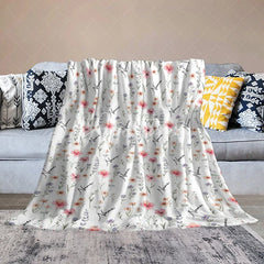 Aperturee - Aperturee Personalized Wildflower Floral Blanket with Custom Name Botanical Meadow for Baby Girl Nursery Decor Gift