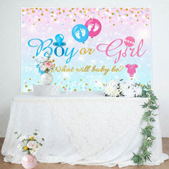 Aperturee - Aperturee Pink Blue Glitter Boy Or Girl Gender Reveal Backdrop