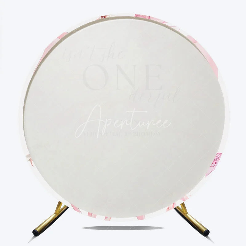 Aperturee - Aperturee Pink Bow Isn’t She ONEderful 1st Birthday Round Backdrop Sweet Girl Very Special First Birthday Party Banner