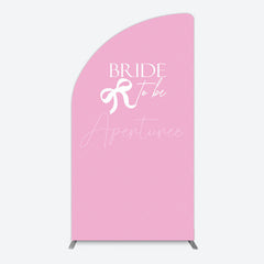 Aperturee - Aperturee Pink Bride To Be Bow Bridal Shower Half Moon Arch Backdrop