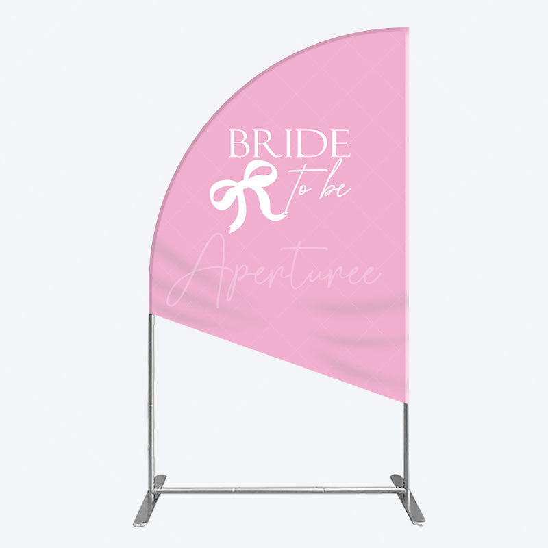 Aperturee - Aperturee Pink Bride To Be Bow Bridal Shower Half Moon Arch Backdrop
