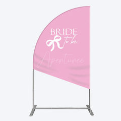 Aperturee - Aperturee Pink Bride To Be Bow Bridal Shower Half Moon Arch Backdrop
